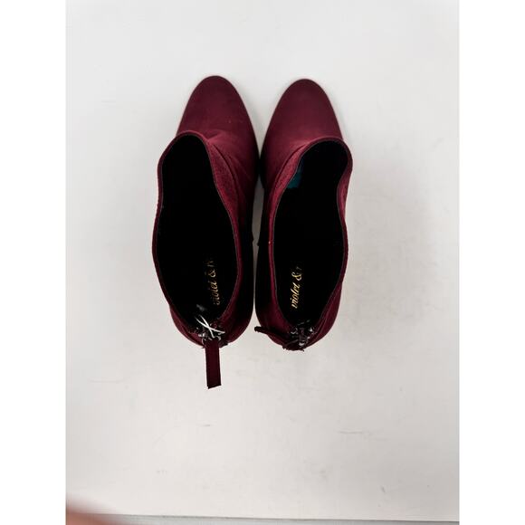 Brand New Violet & Red Women's 9 Burgundy Jackson Lazer Cut Booties Boots - Picture 5 of 11